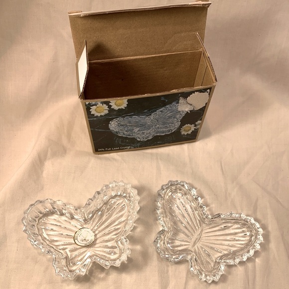 VINTAGE Eternal Crystal Clear Butterfly Shaped Trinket 4 3/8" original box NOS - Picture 12 of 13